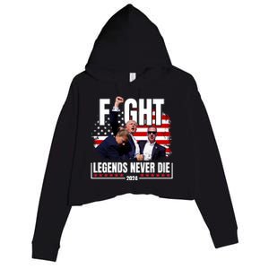 Fight Legends Never Die 2024 Trump Shooting Crop Fleece Hoodie