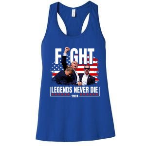 Fight Legends Never Die 2024 Trump Shooting Women's Racerback Tank