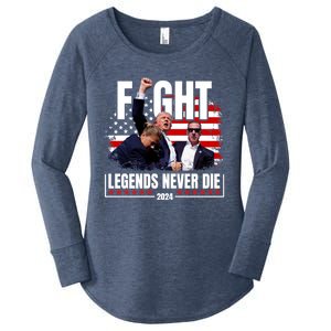 Fight Legends Never Die 2024 Trump Shooting Women's Perfect Tri Tunic Long Sleeve Shirt