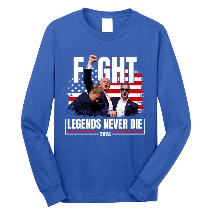 Fight Legends Never Die 2024 Trump Shooting Long Sleeve Shirt