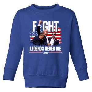 Fight Legends Never Die 2024 Trump Shooting Toddler Sweatshirt