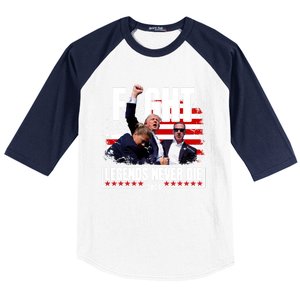 Fight Legends Never Die 2024 Trump Shooting Baseball Sleeve Shirt