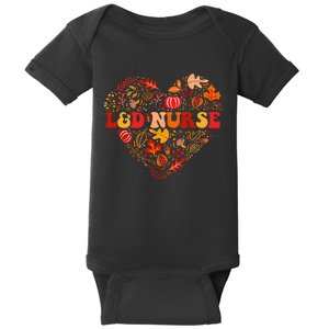 Fall L&D Nurse Thanksgiving Groovy Labor And Delivery Nurse Baby Bodysuit