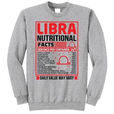 Funny Libra Nutritional Facts Birthday Gift Sweatshirt