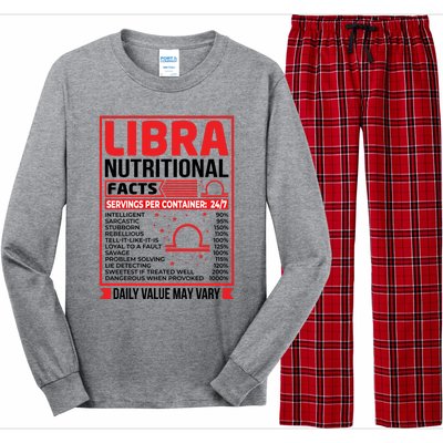 Funny Libra Nutritional Facts Birthday Gift Long Sleeve Pajama Set