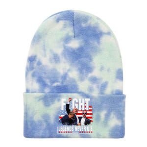 Fight Legends Never Die 2024 Trump Shooting Premium Tie Dye 12in Knit Beanie