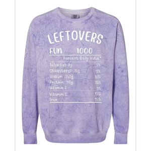 Funny Leftovers Nutrition Facts Thanksgiving Matching Family Colorblast Crewneck Sweatshirt