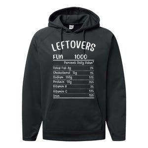 Funny Leftovers Nutrition Facts Thanksgiving Matching Family Performance Fleece Hoodie