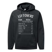 Funny Leftovers Nutrition Facts Thanksgiving Matching Family Performance Fleece Hoodie