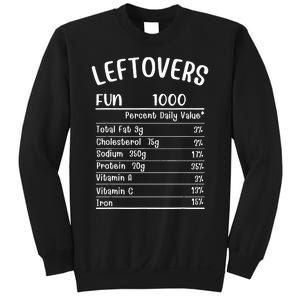 Funny Leftovers Nutrition Facts Thanksgiving Matching Family Sweatshirt