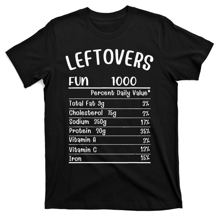 Funny Leftovers Nutrition Facts Thanksgiving Matching Family T-Shirt