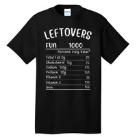 Funny Leftovers Nutrition Facts Thanksgiving Matching Family Tall T-Shirt