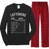 Funny Leftovers Nutrition Facts Thanksgiving Matching Family Long Sleeve Pajama Set