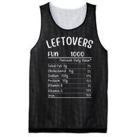 Funny Leftovers Nutrition Facts Thanksgiving Matching Family Mesh Reversible Basketball Jersey Tank