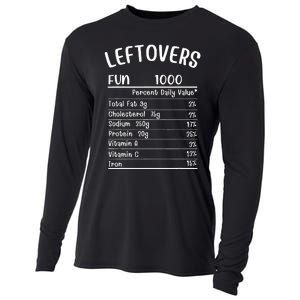 Funny Leftovers Nutrition Facts Thanksgiving Matching Family Cooling Performance Long Sleeve Crew