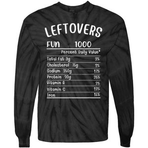 Funny Leftovers Nutrition Facts Thanksgiving Matching Family Tie-Dye Long Sleeve Shirt