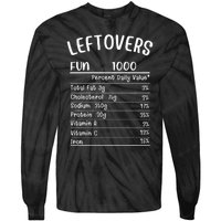 Funny Leftovers Nutrition Facts Thanksgiving Matching Family Tie-Dye Long Sleeve Shirt