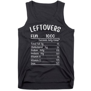 Funny Leftovers Nutrition Facts Thanksgiving Matching Family Tank Top