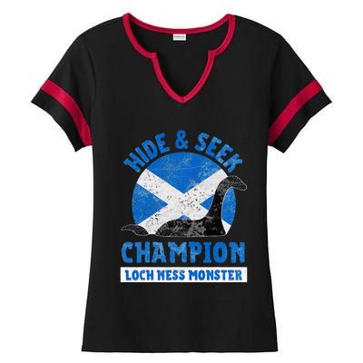 Funny Loch Ness Monster Nessie Hide And Seek Champion Ladies Halftime Notch Neck Tee