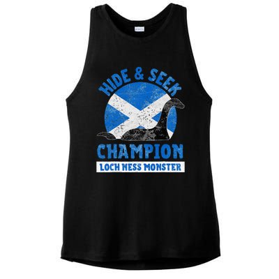 Funny Loch Ness Monster Nessie Hide And Seek Champion Ladies PosiCharge Tri-Blend Wicking Tank