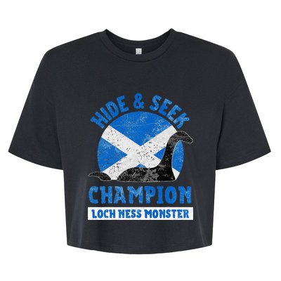 Funny Loch Ness Monster Nessie Hide And Seek Champion Bella+Canvas Jersey Crop Tee