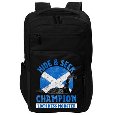 Funny Loch Ness Monster Nessie Hide And Seek Champion Impact Tech Backpack