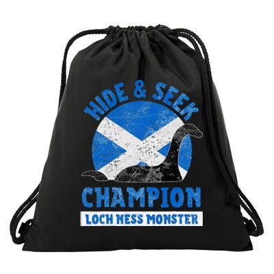 Funny Loch Ness Monster Nessie Hide And Seek Champion Drawstring Bag