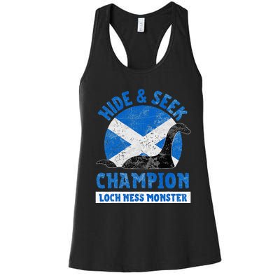 Funny Loch Ness Monster Nessie Hide And Seek Champion Women's Racerback Tank