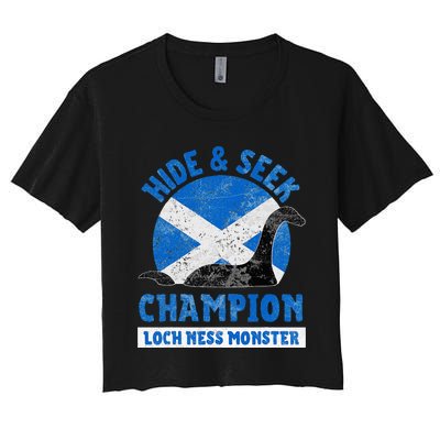 Funny Loch Ness Monster Nessie Hide And Seek Champion Women's Crop Top Tee