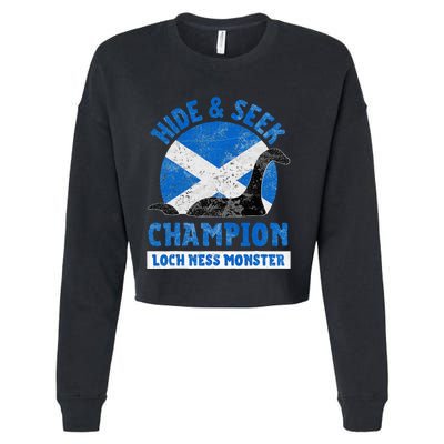 Funny Loch Ness Monster Nessie Hide And Seek Champion Cropped Pullover Crew