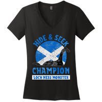 Funny Loch Ness Monster Nessie Hide And Seek Champion Women's V-Neck T-Shirt