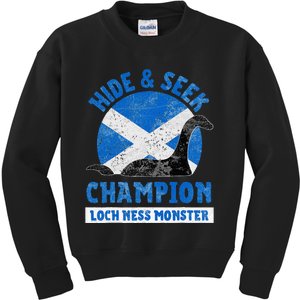 Funny Loch Ness Monster Nessie Hide And Seek Champion Kids Sweatshirt