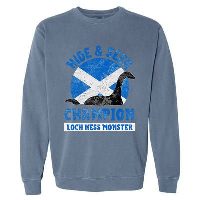 Funny Loch Ness Monster Nessie Hide And Seek Champion Garment-Dyed Sweatshirt