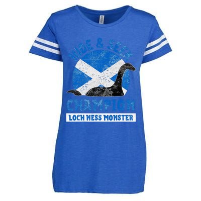 Funny Loch Ness Monster Nessie Hide And Seek Champion Enza Ladies Jersey Football T-Shirt