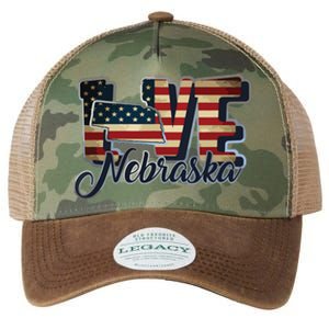 Funny Love Nebraska American Flag Patriotic Legacy Tie Dye Trucker Hat