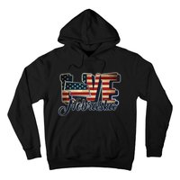 Funny Love Nebraska American Flag Patriotic Hoodie