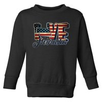 Funny Love Nebraska American Flag Patriotic Toddler Sweatshirt