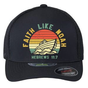 Faith Like Noah Hebrews Sunset Flexfit Unipanel Trucker Cap