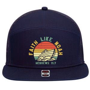 Faith Like Noah Hebrews Sunset 7 Panel Mesh Trucker Snapback Hat