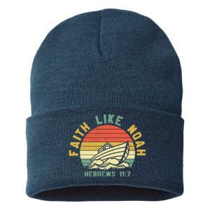 Faith Like Noah Hebrews Sunset Sustainable Knit Beanie