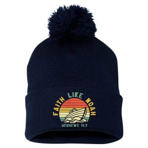 Faith Like Noah Hebrews Sunset Pom Pom 12in Knit Beanie