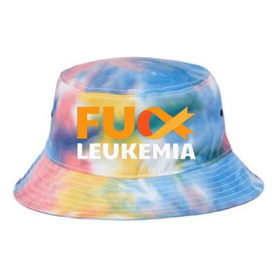 Fuck Leukemia Orange Ribbon Awareness Cancer Survivor Gift Tie Dye Newport Bucket Hat