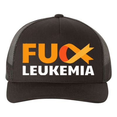 Fuck Leukemia Orange Ribbon Awareness Cancer Survivor Gift Yupoong Adult 5-Panel Trucker Hat