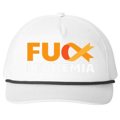 Fuck Leukemia Orange Ribbon Awareness Cancer Survivor Gift Snapback Five-Panel Rope Hat