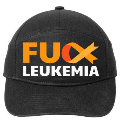 Fuck Leukemia Orange Ribbon Awareness Cancer Survivor Gift 7-Panel Snapback Hat