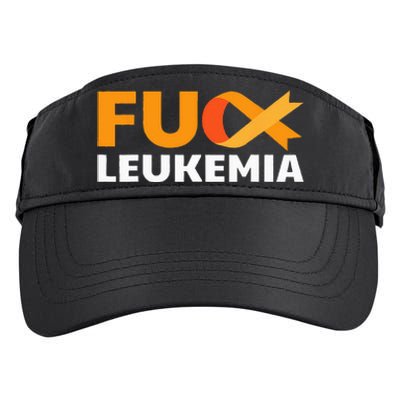 Fuck Leukemia Orange Ribbon Awareness Cancer Survivor Gift Adult Drive Performance Visor