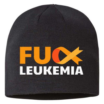 Fuck Leukemia Orange Ribbon Awareness Cancer Survivor Gift Sustainable Beanie