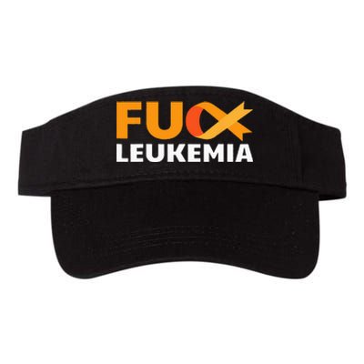 Fuck Leukemia Orange Ribbon Awareness Cancer Survivor Gift Valucap Bio-Washed Visor