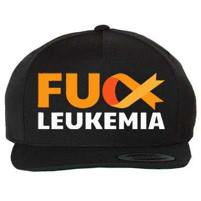 Fuck Leukemia Orange Ribbon Awareness Cancer Survivor Gift Wool Snapback Cap