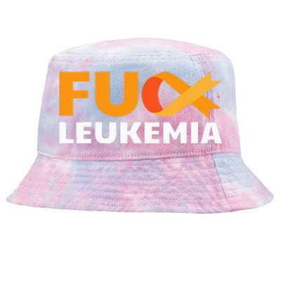 Fuck Leukemia Orange Ribbon Awareness Cancer Survivor Gift Tie-Dyed Bucket Hat